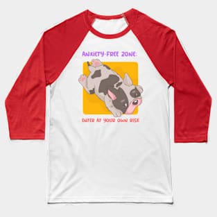 Anxiety-Free Zone- Enter at Your Own Risk Mental Health Baseball T-Shirt